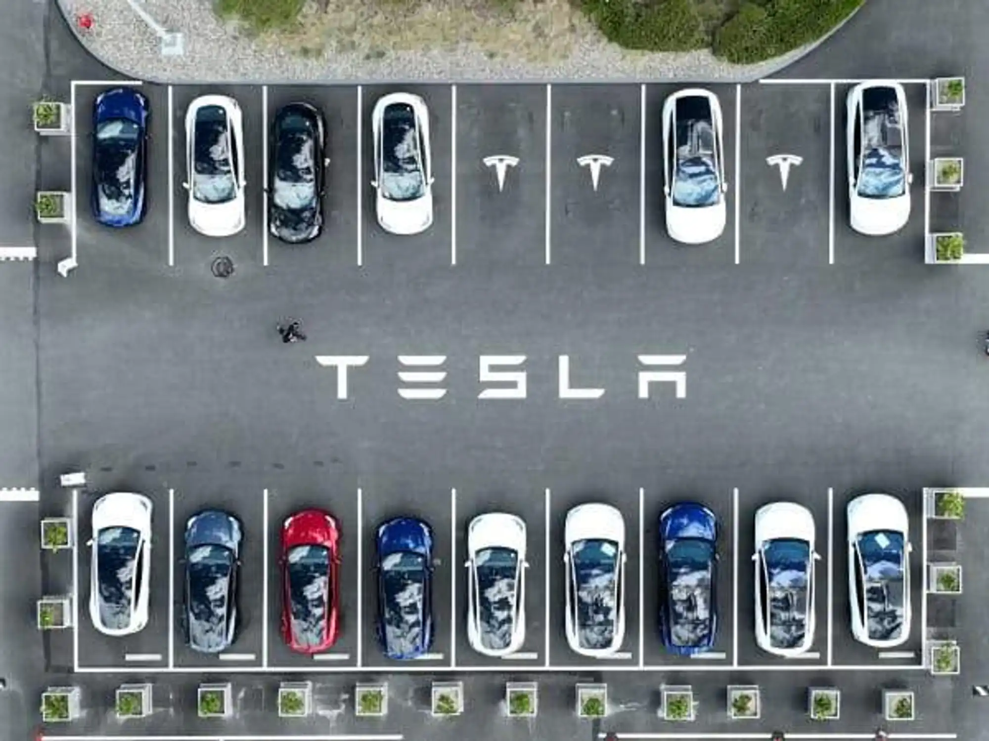Tesla parking lot