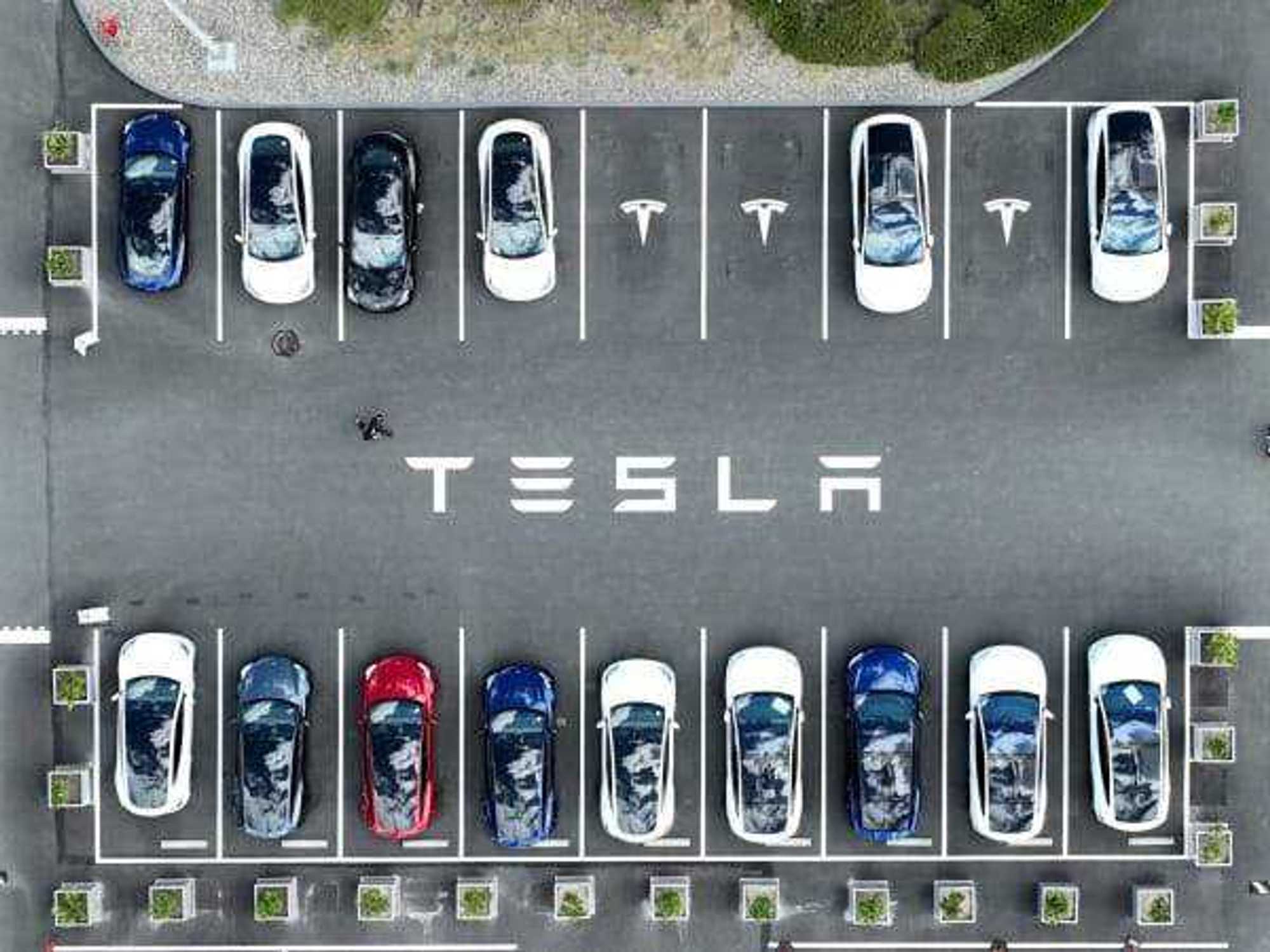 Tesla parking lot