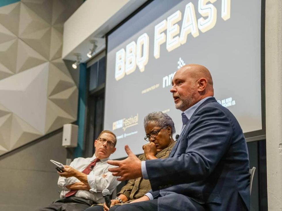 Texas Tribune Festival 2017 BBQ Feast at Google Evan Smith Donna Brazile Steve Schmidt
