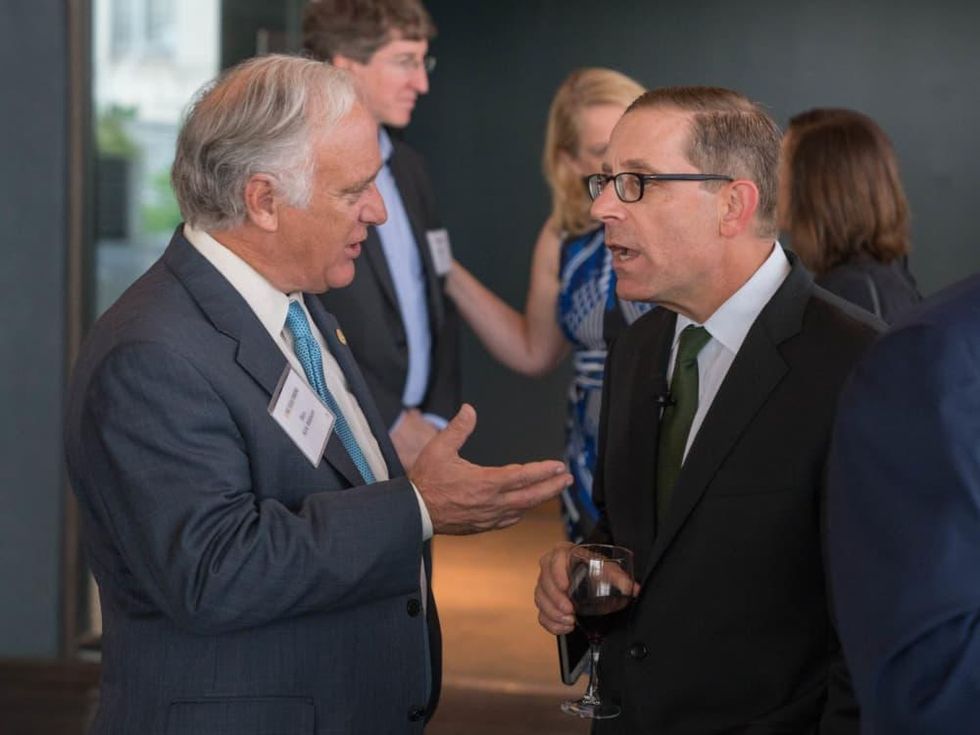 Texas Tribune Festival 2018 VIP Cocktail Hour at Brazos Hall Senator Kirk Watson Evan Smith