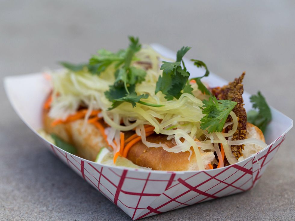 Thai fried fish sandwich at East Side King at Cheer Up Charlie's