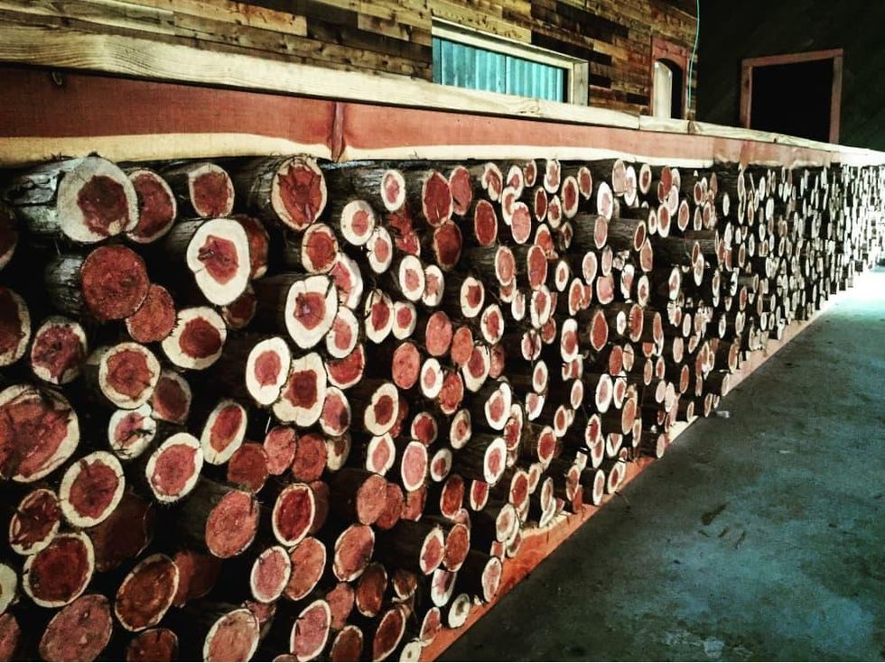 The Buzz Mill Homestead south interior cedar bar