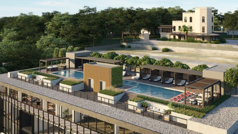 The Colorfield rooftop pool Austin