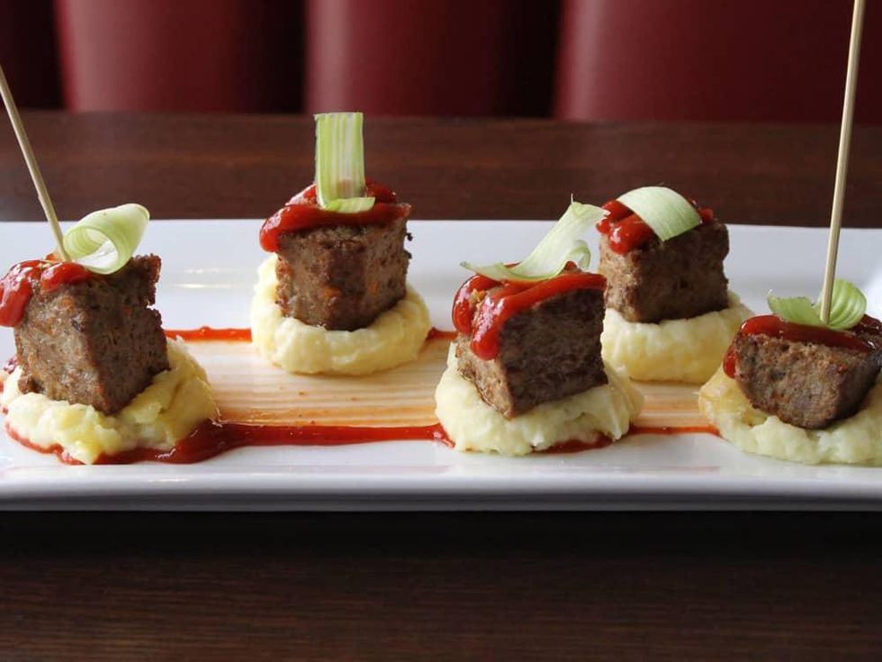 The League Kitchen and Tavern meatloaf bites appetizer