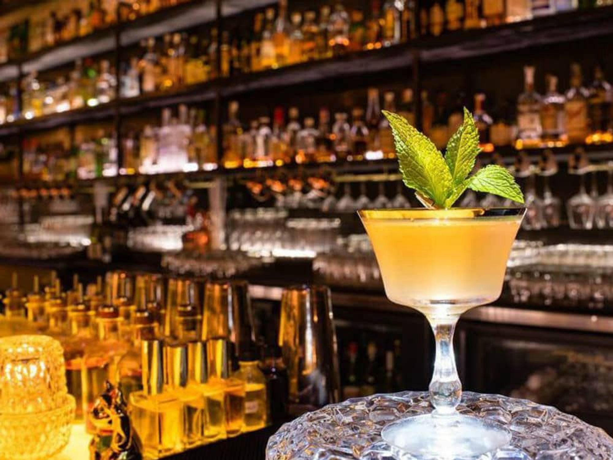 The Roosevelt Room Austin bar Old Cuban cocktail drink