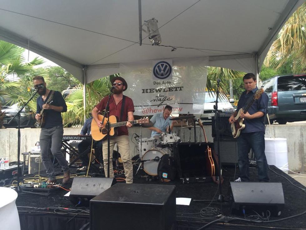 The Roosevelts playing at hula hut party for Tyler's Dam that Cancer