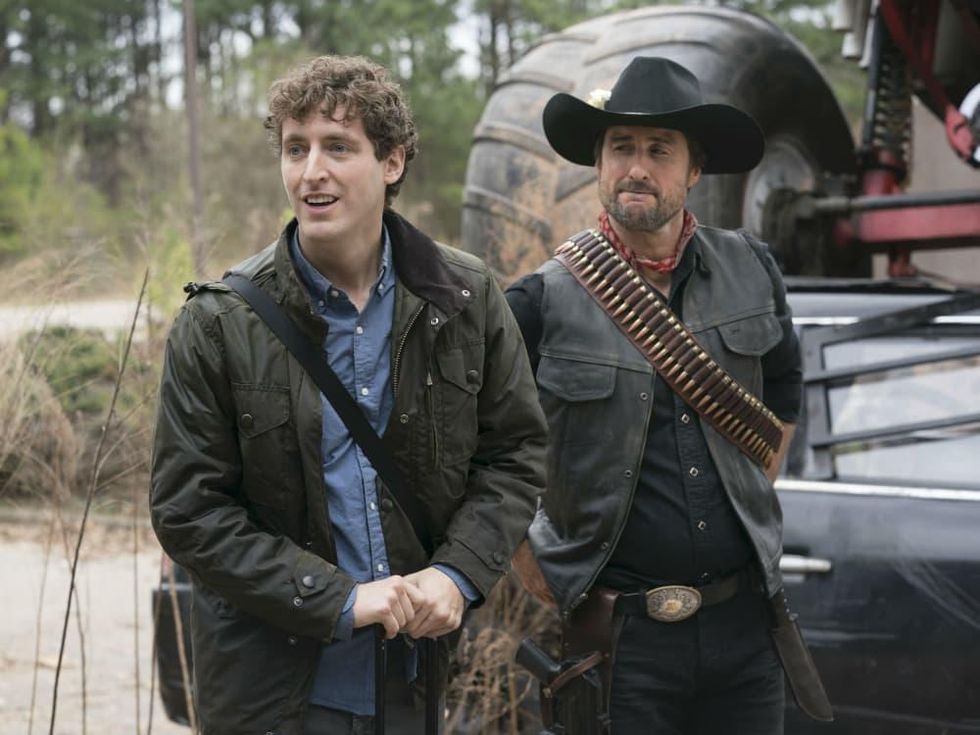 Thomas Middleditch and Luke Wilson in Zombieland: Double Tap