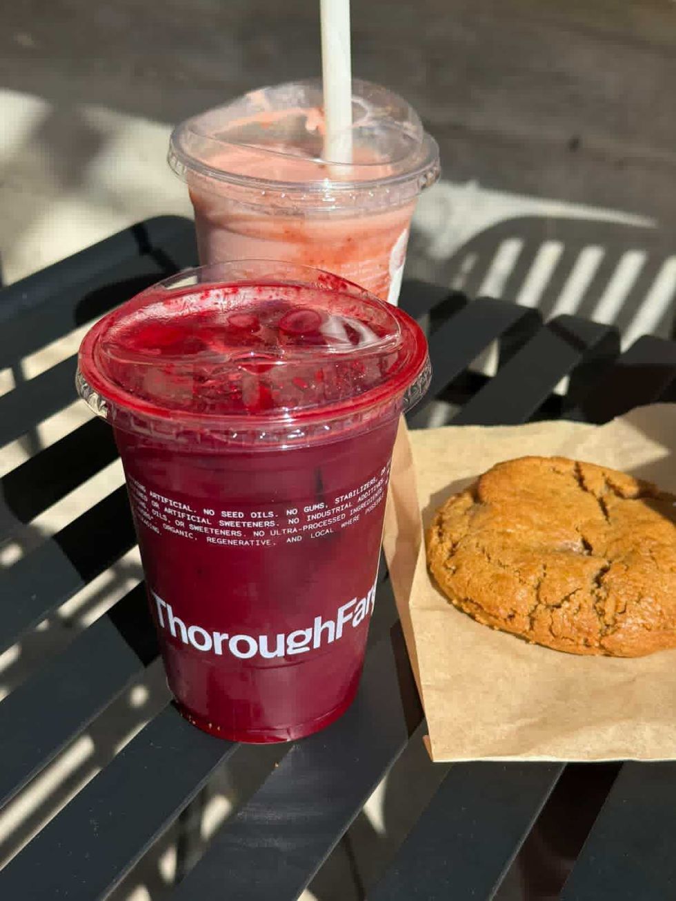 ThoroughFare drinks and cookie