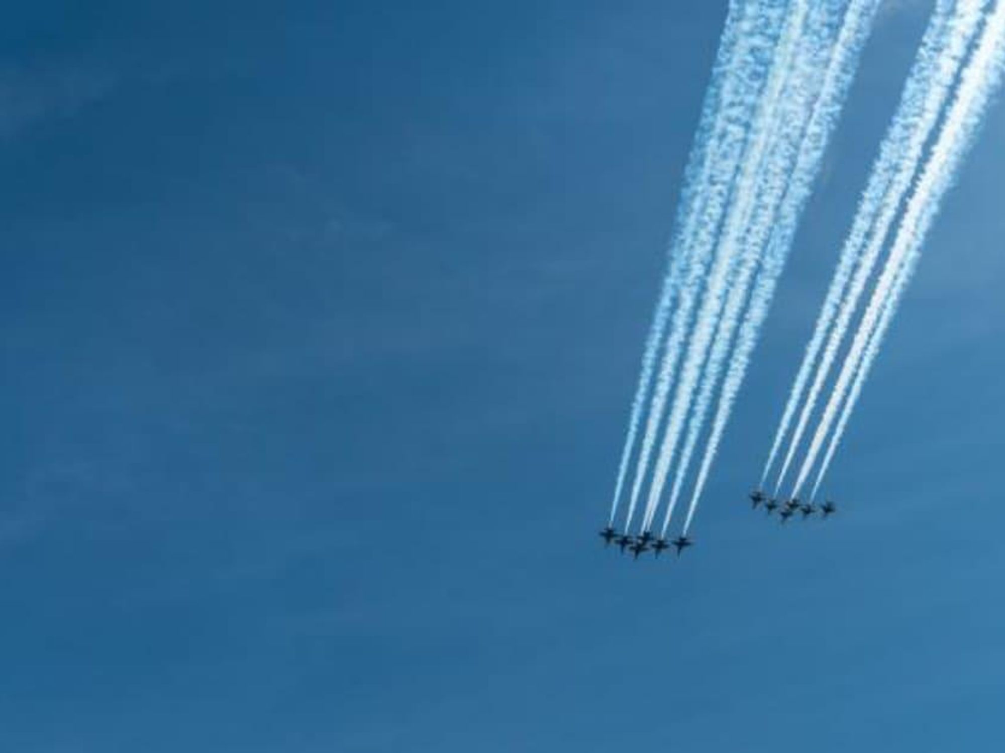 Thunderbirds Blue Angels military planes in the sky