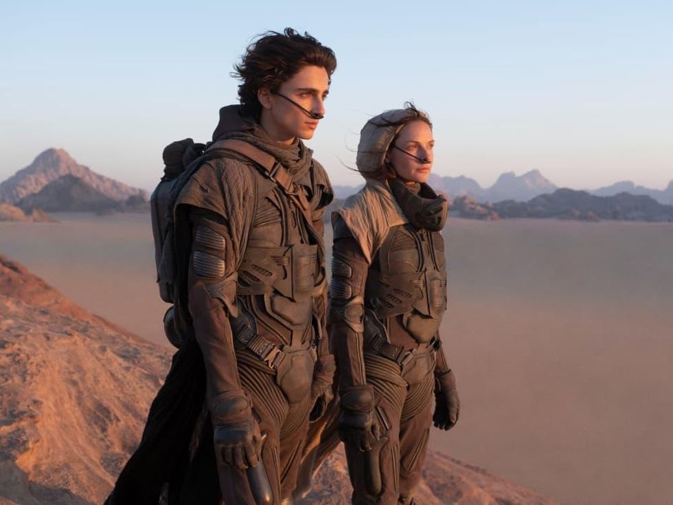 Timoth\u00e9e Chalamet and Rebecca Ferguson in Dune