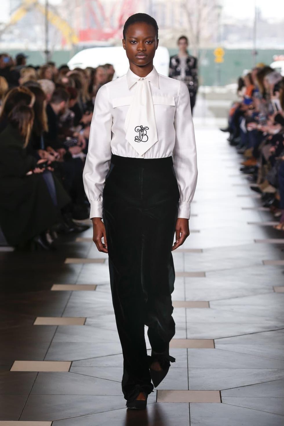 Tory Burch monogrammed blouse look 34