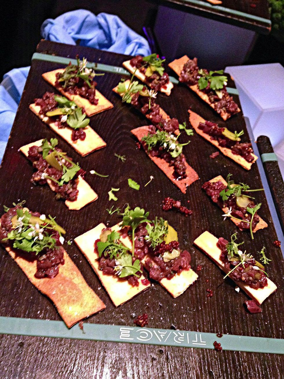 Trace venison heart tartare at Tour de Vin in Austin