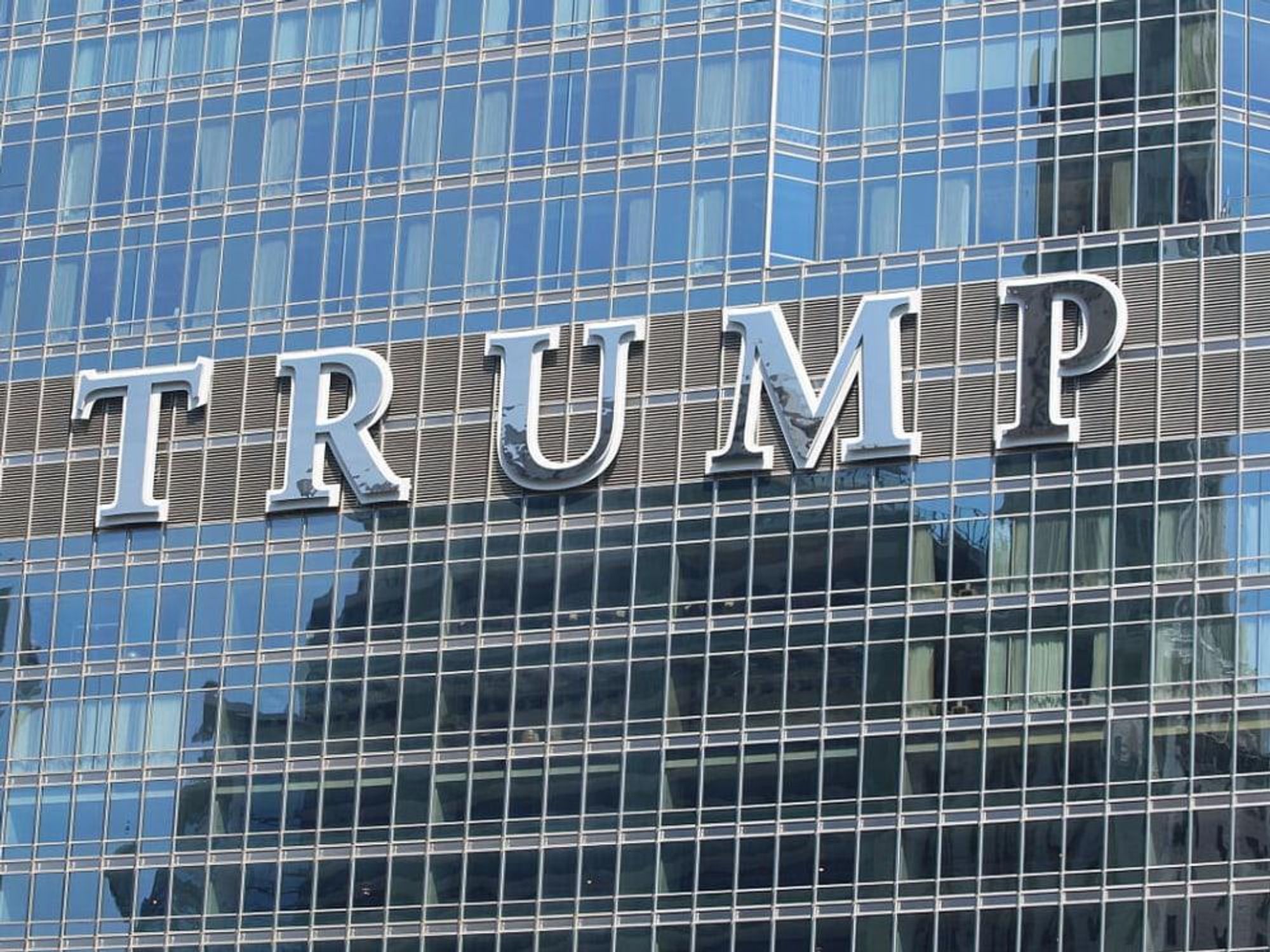 Trump hotel sign