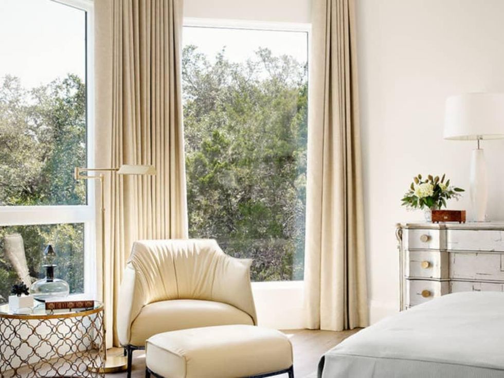 Tuscan home makeover Austin master bedroom