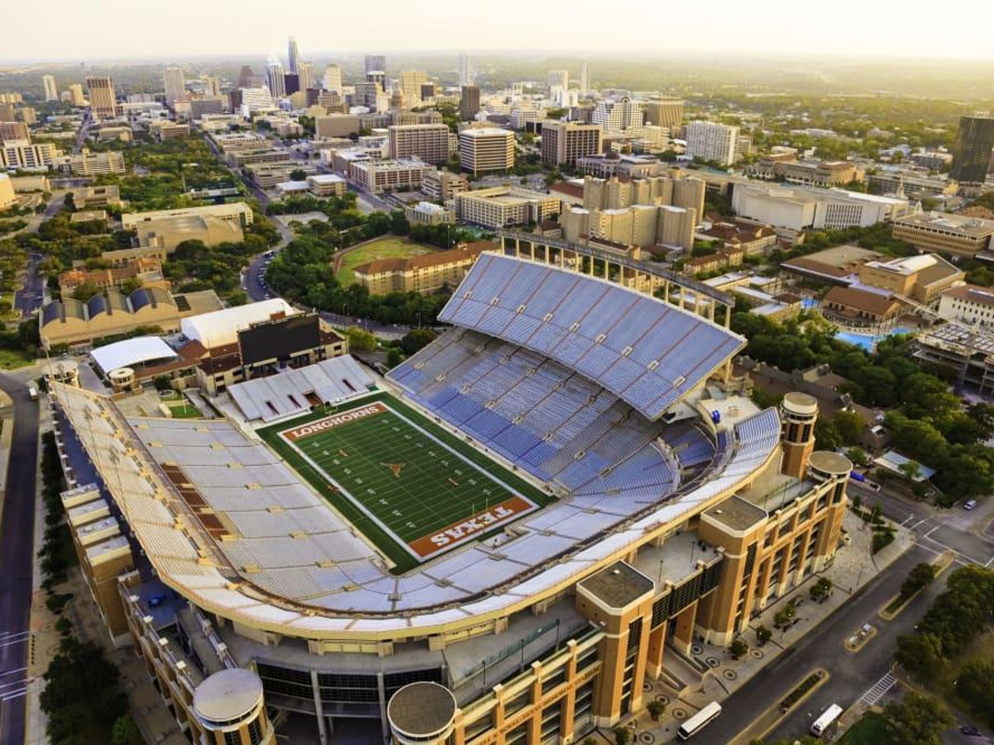 UT Austin football stadium aerial view