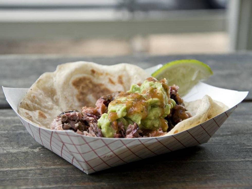 Valentina's Tex Mex BBQ barbecue smoked brisket taco Austin food truck