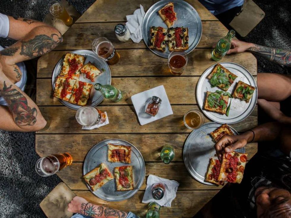 Via 313_Detroit style pizza_Austin food trailer_aerial view_2014