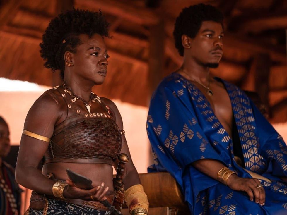 Viola Davis and John Boyega in The Woman King