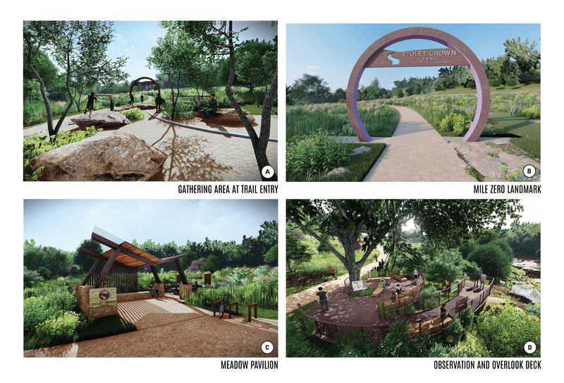 Austin's Violet Crown Trail marked with grand entrance