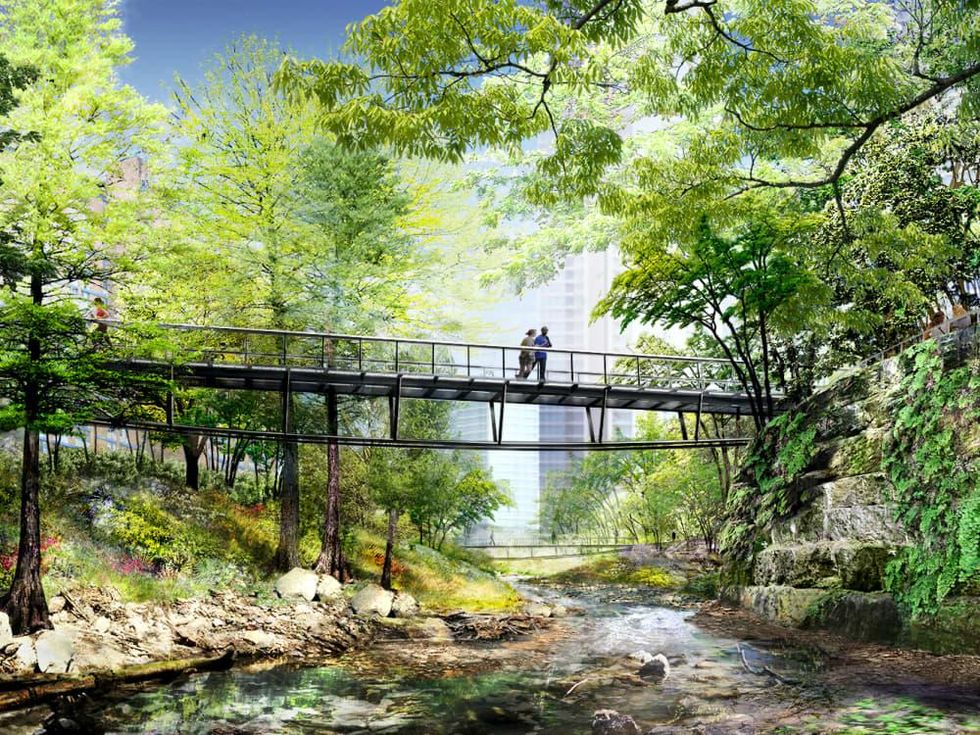 Waller Creek Plans Delta Lattice Bridge
