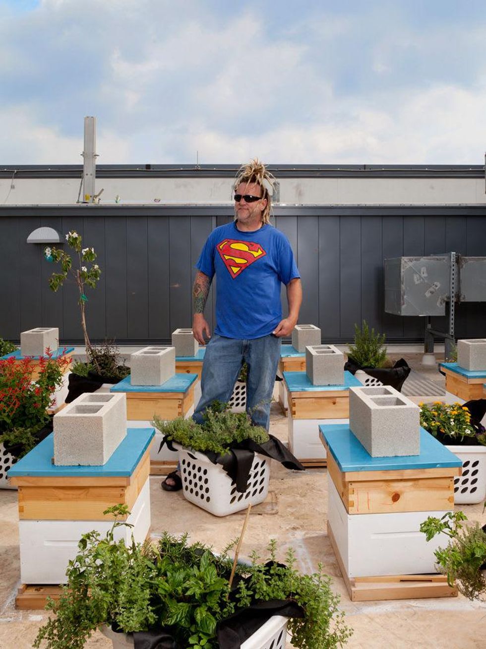 Walter the bee keeper at Trace's Apiary