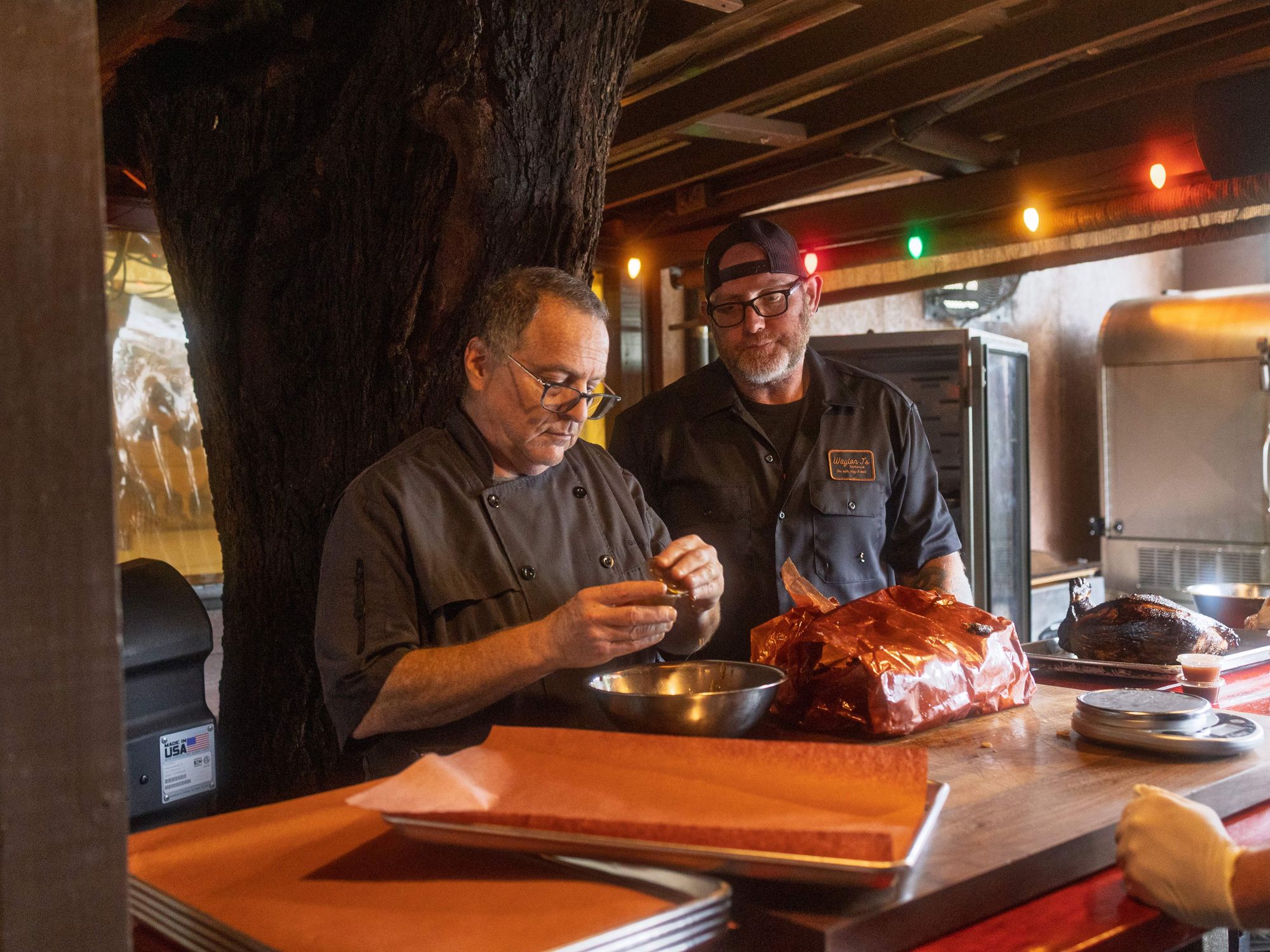 Waylon J's Pit boss Chad Deen and Salty Sow chef Harold Marmulstein