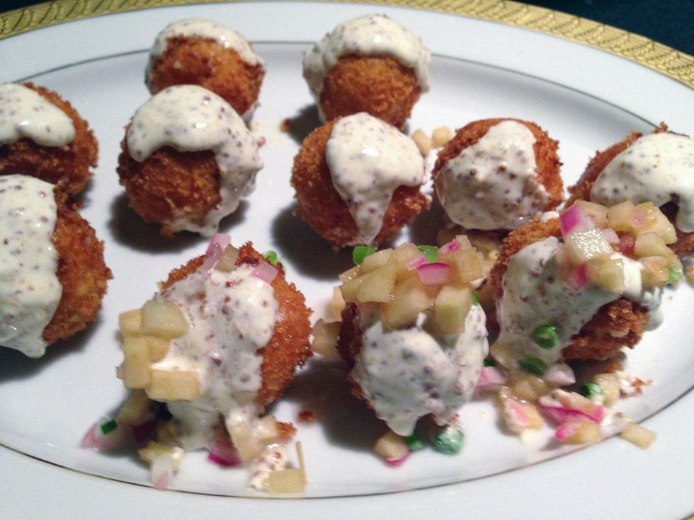 Weather Up whitefish fritters at Dames Across Texas event