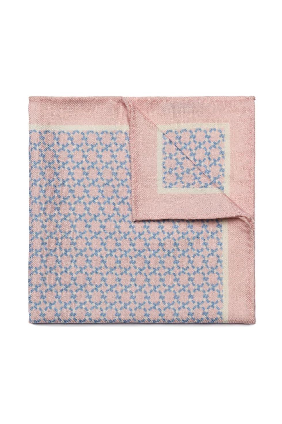 Weave Print Light Pink Pocket Square