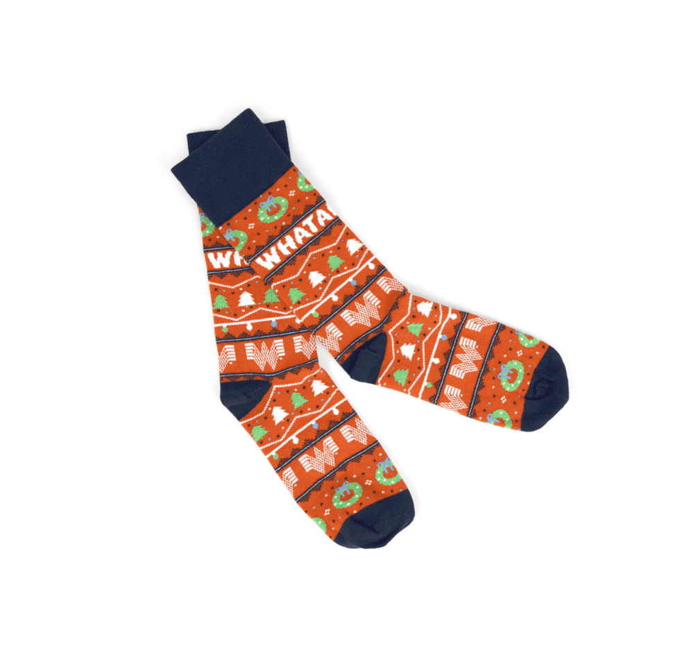Whataburger apparel holiday 2020 sweater socks hat