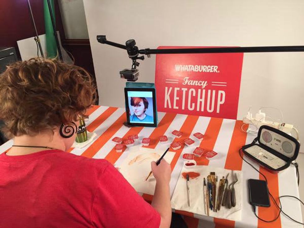 Whataburger_Fancy Ketchup anniversary_sketchup portraits_Austin artist_2015