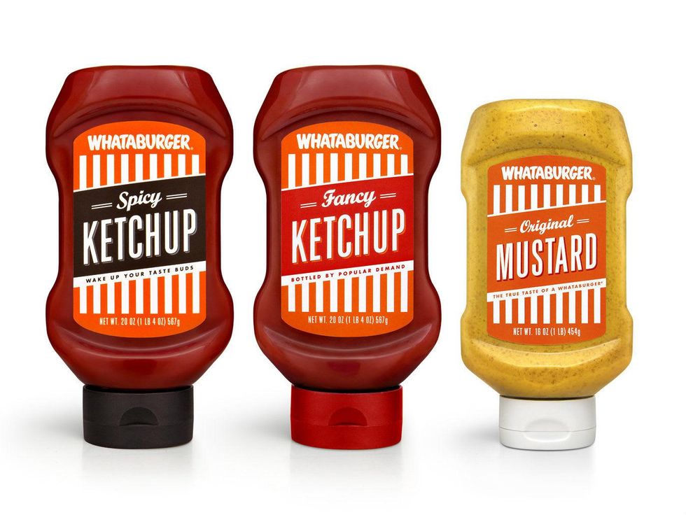 Whataburger ketchup and mustard