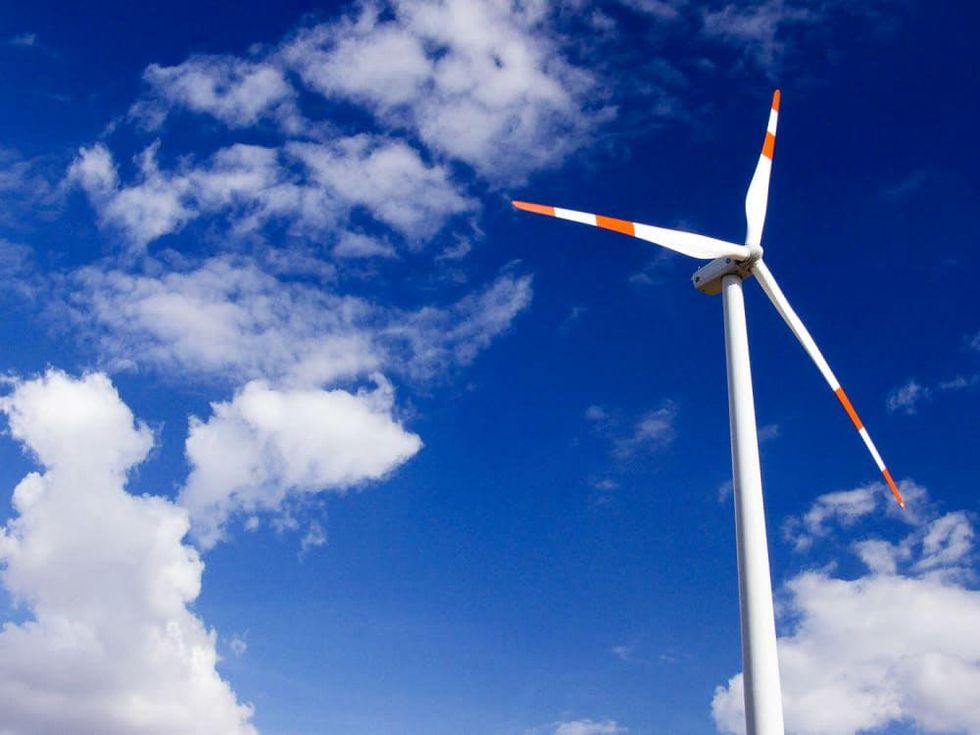 Wind turbine in the sky