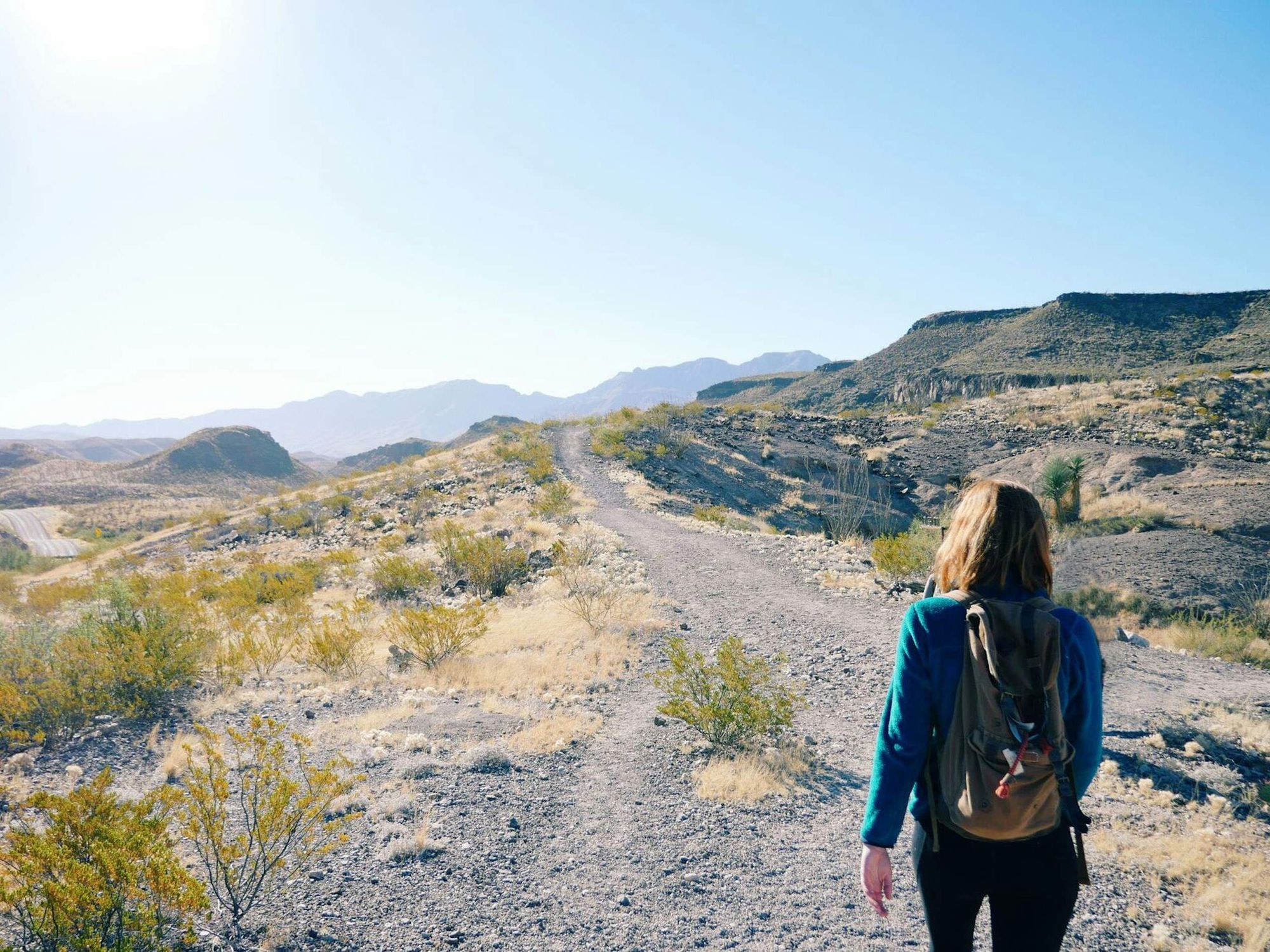 Woman hiking in Big Bend