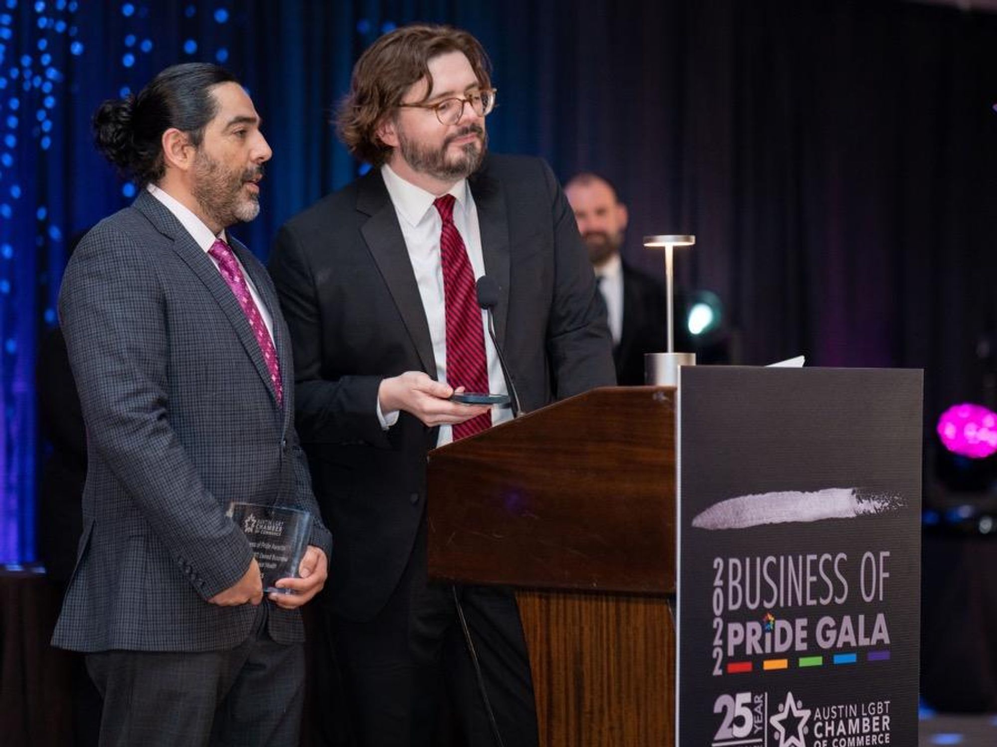 Wunderkeks owners accepting the Proudly Austin Award