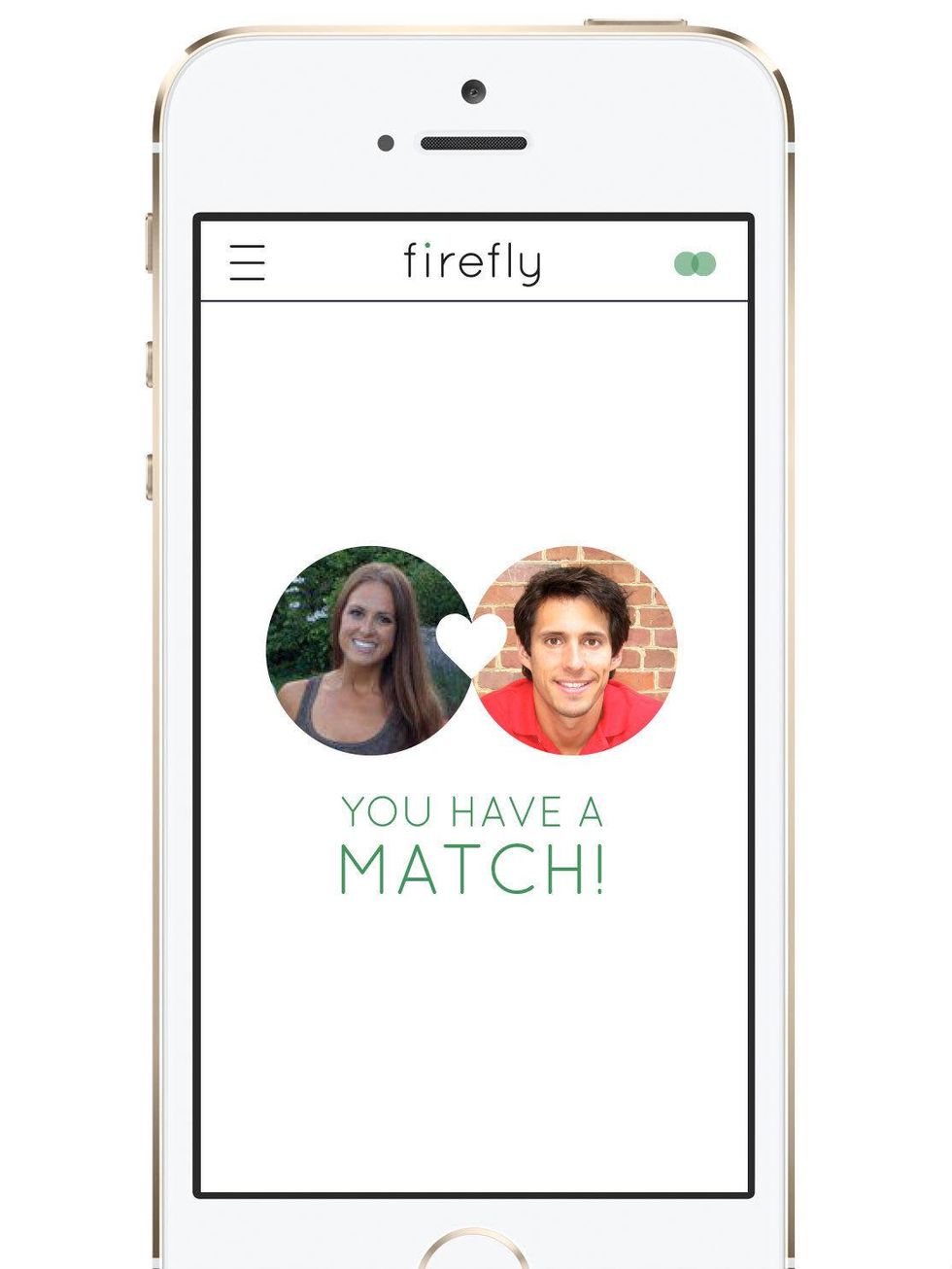 You Matched Screen from the Firefly dating app